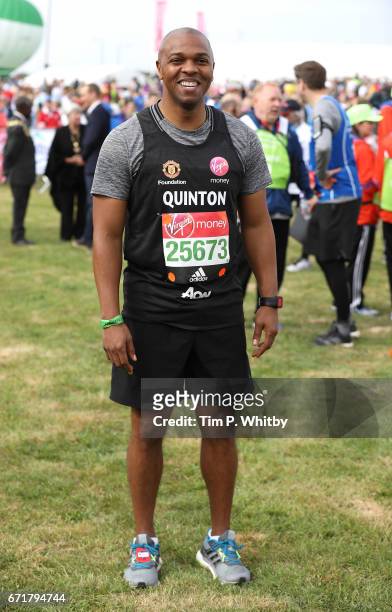 Quinton Fortune poses for a photo ahead of participating in The Virgin London Marathon on April 23, 2017 in London, England.