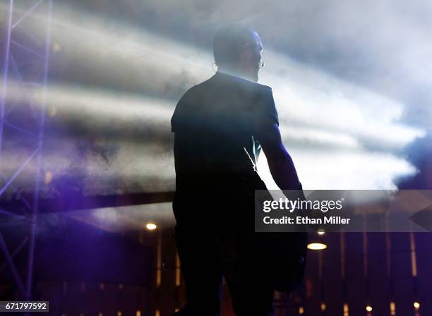 Frontman Sully Erna of Godsmack performs during the Las Rageous music festival at the Downtown Las Vegas Events Center on April 21, 2017 in Las...