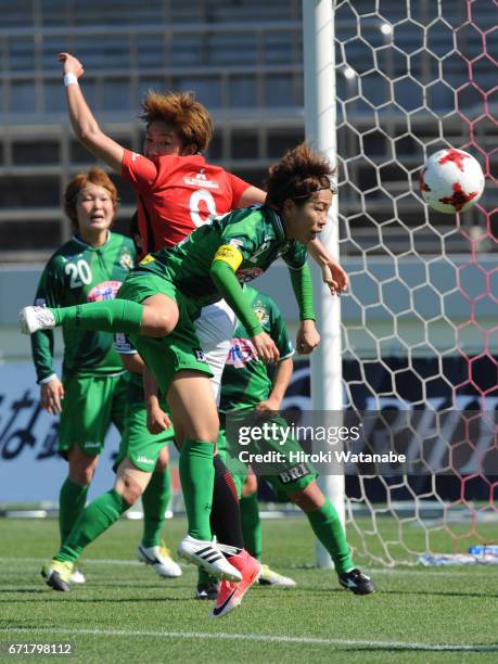 Azusa Iwashimizu of NTV Beleza in actiopn during the Nadeshiko League match between Urawa Red Diamonds Ladies and NTV Beleza at Urawa Komaba Stadium...