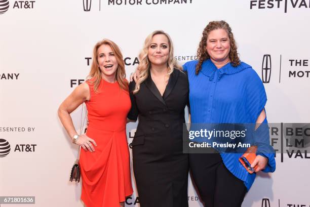 Jana Edelbaum, Sandy Chronopoulos and Rachel Cohen attend "House of Z" Premiere - 2017 Tribeca Film Festival at SVA Theatre 1 on April 22, 2017 in...