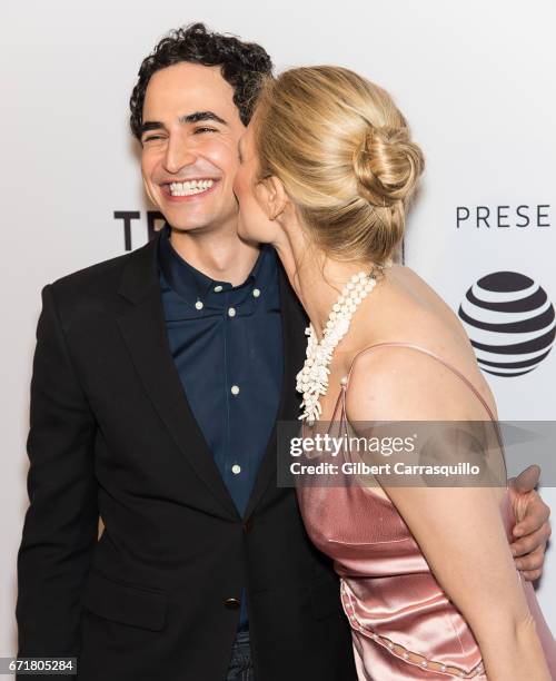 Fashion designer Zac Posen and Sarah Herpich attend the 'House of Z' Premiere during 2017 Tribeca Film Festival at SVA Theatre on April 22, 2017 in...