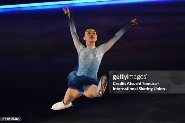 Wakaba Higuchi of Japan performs in the gala exhibition during the day 4 of the ISU World Team Trophy 2017 on April 23, 2017 in Tokyo, Japan.