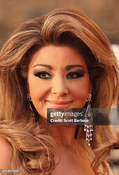 Gina Liano from the 'Real Housewives of Melbourne' arrives at the 59th Annual Logie Awards at Crown Palladium on April 23, 2017 in Melbourne,...