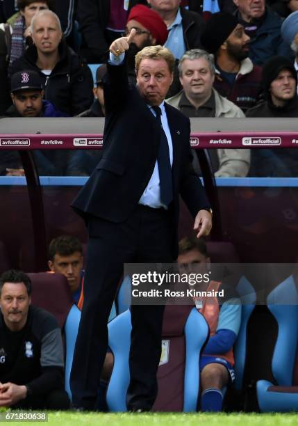 Harry Redknapp, manager of Birmingham City thumbs up during the Sky Bet Championship match between Aston Villa and Birmingham City at Villa Park on...