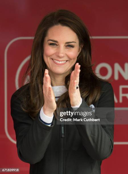 Catherine, Duchess of Cambridge during the 2017 Virgin Money London Marathon on April 23, 2017 in London, England.