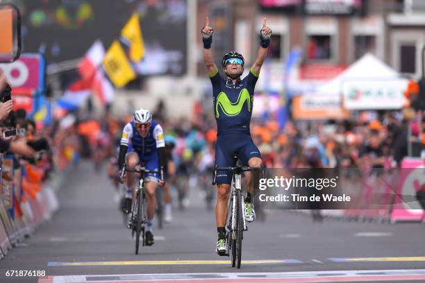 103rd Liege-Bastogne-Liege 2017 / Men Arrival / Alejandro VALVERDE Celebration / Daniel MARTIN / Liege - Liege / LBL Luik Bastenaken / Men /