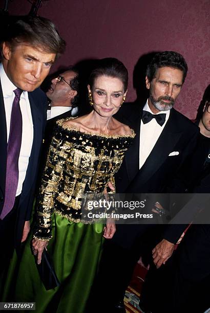 Donald Trump, Audrey Hepburn and Robert Wolders circa 1992 in New York City.