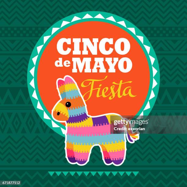 cinco de mayo pinata partyeinladung - mexican ethnicity stock-grafiken, -clipart, -cartoons und -symbole