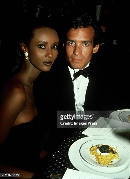 Iman attends the "Hooray For Hollywood" AIDS Benefit held at Bloomingdale's circa 1988 in New York City.