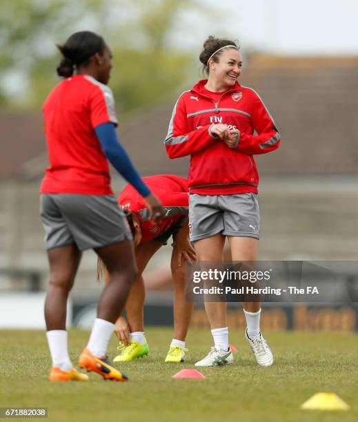 Jodie Taylor during Arsenal Ladies Family Festival and Open Training Session at Meadow Park on April 23, 2017 in Borehamwood, England.