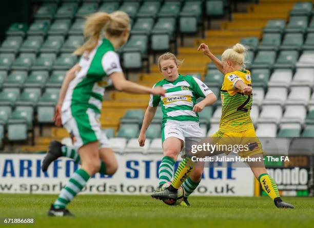 Jessie Jones of Yeovil Town Ladies in action during the WSL Spring Series Match between Yeovil Town Ladies and Liverpool Ladies at Huish Park on...