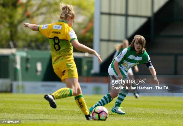 Ellie Curson of Yeovil Town Ladies in action during the WSL Spring Series Match between Yeovil Town Ladies and Liverpool Ladies at Huish Park on...
