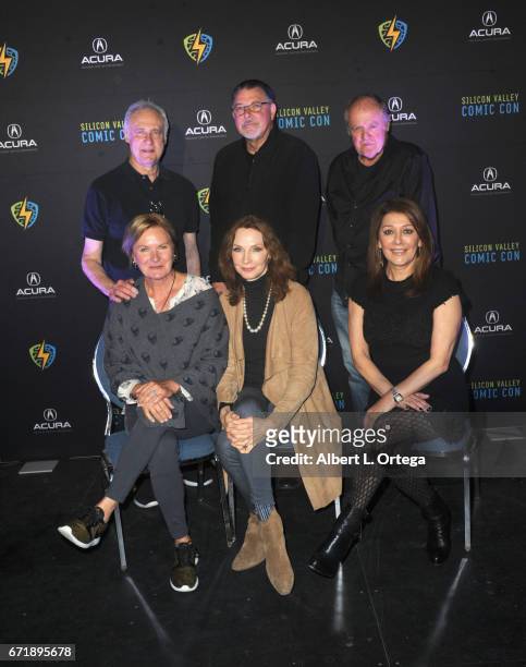 Cast members Brent Spiner, Jonathan Frakes, Robert O'Reilly, Denise Crosby, Gates McFadden and Marina Sirtis from the 'Star Trek: The Next...