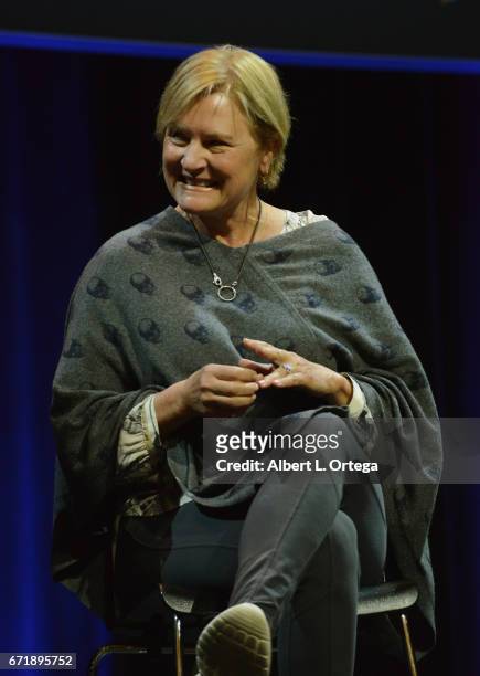 Actress Denise Crosby on the 'Star Trek: The Next Generation' panel on day 2 of Silicon Valley Comic Con 2017 held at San Jose Convention Center on...