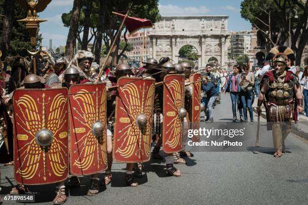 Historical parade for the celebrations of the 2770th anniversary of the foundation of Rome. Rome, April 23rd, 2017.