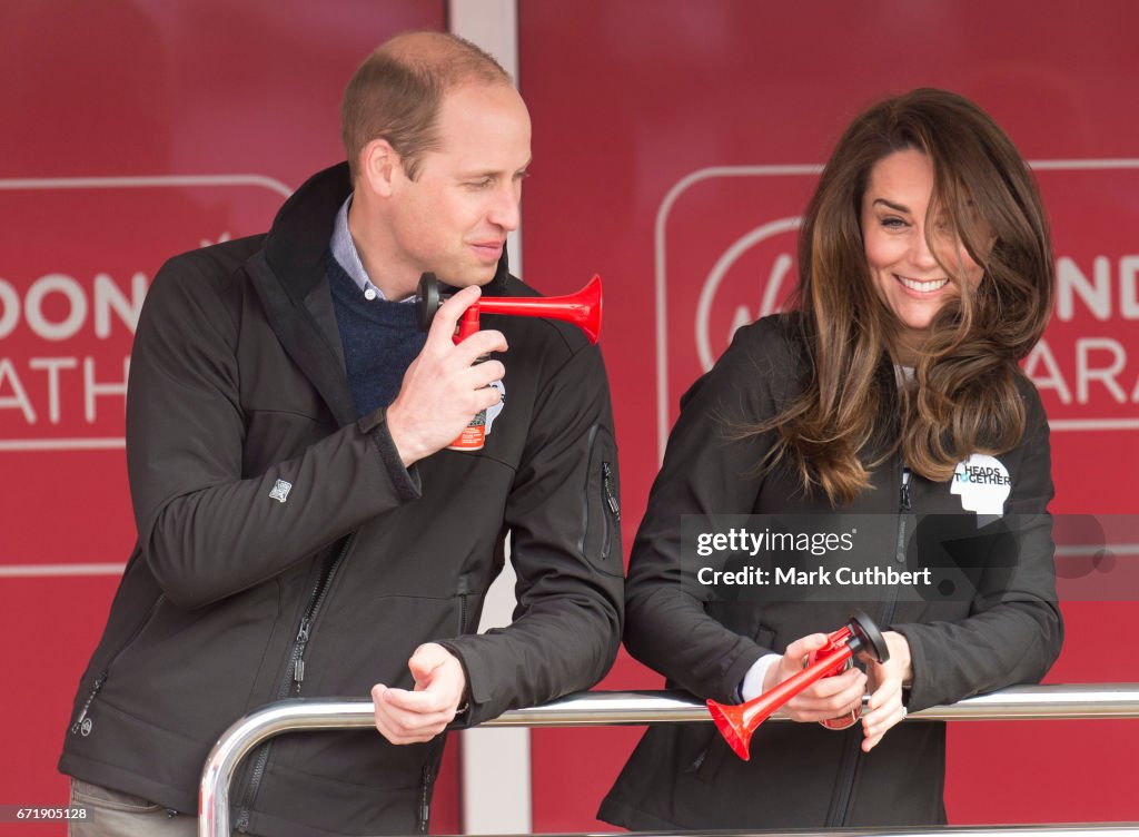 The Duke & Duchess Of Cambridge And Prince Harry Attend The Virgin Money London Marathon