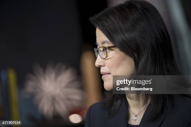 Ellen Pao, partner at Kapor Capital and former venture capitalist at Keiner Perkins Caufield, listens during a Bloomberg Technology interview in San...