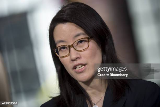 Ellen Pao, partner at Kapor Capital and former venture capitalist at Keiner Perkins Caufield, speaks during a Bloomberg Technology interview in San...