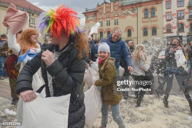 The third charity international pillows fight in Krakow. This year's goal is to collect funds and gifts for pets in the charge of the Krakow Society...