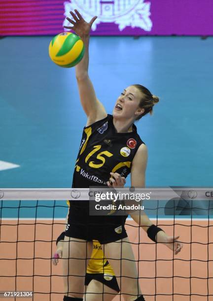 Kimberly Hill of VakifBank Istanbul in action during the Volleyball European Champions League Women Final Four, Match for 1st and 2nd place between...