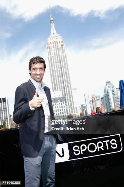 Retired soccer player Raul Gonzalez attends a roofop viewing party of El Clasico - Real Madrid CF vs FC Barcelona hosted by LaLiga at 230 Fifth...