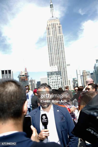 Retired soccer player Gianluca Zambrotta attends a roofop viewing party of El Clasico - Real Madrid CF vs FC Barcelona hosted by LaLiga at 230 Fifth...