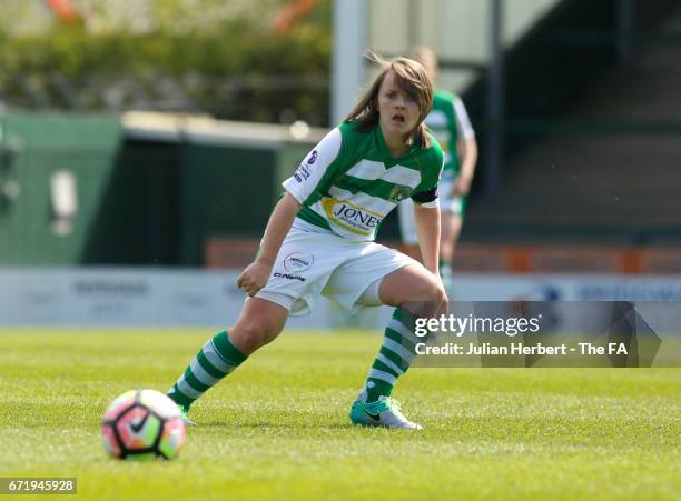 Ellie Curson of Yeovil Town Ladies in action during the WSL Spring Series Match between Yeovil Town Ladies and Liverpool Ladies at Huish Park on...