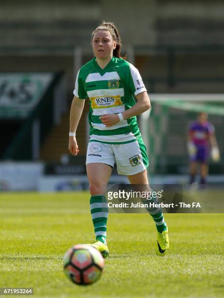 Lucy Quinn of Yeovil Town Ladies in action during the WSL Spring Series Match between Yeovil Town Ladies and Liverpool Ladies at Huish Park on April...