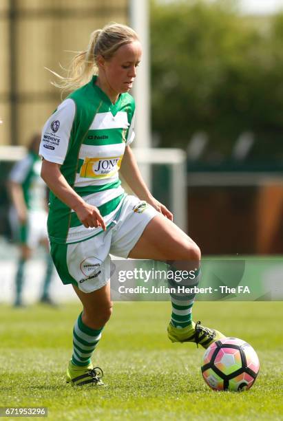 Nadia Lawrence of Yeovil Town Ladies in action during the WSL Spring Series Match between Yeovil Town Ladies and Liverpool Ladies at Huish Park on...