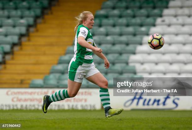 Jessie Jones of Yeovil Town Ladies in action during the WSL Spring Series Match between Yeovil Town Ladies and Liverpool Ladies at Huish Park on...