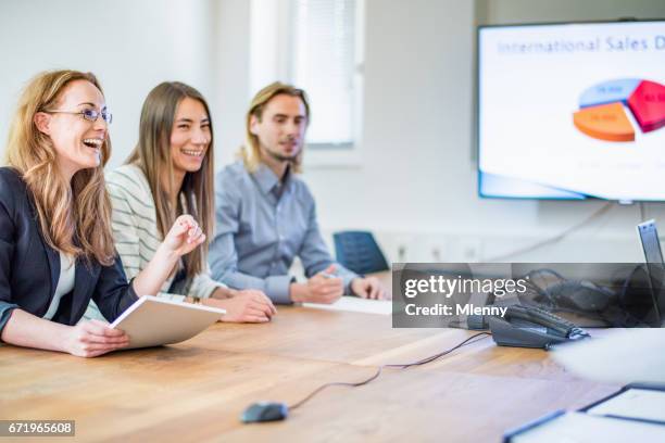 female manager with team successful business sales meeting - chief financial officers stock pictures, royalty-free photos & images