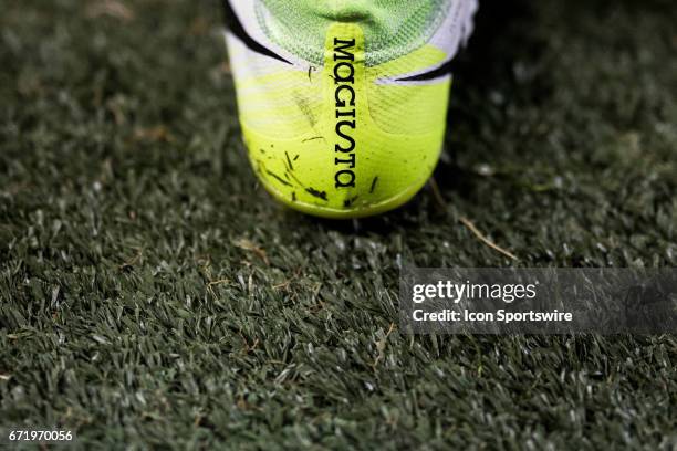 Tsubasa Endoh of Toronto FC wears Nike Magista on the sideline at an MLS Soccer regular season game between Toronto FC and Chicago Fire on April 21...