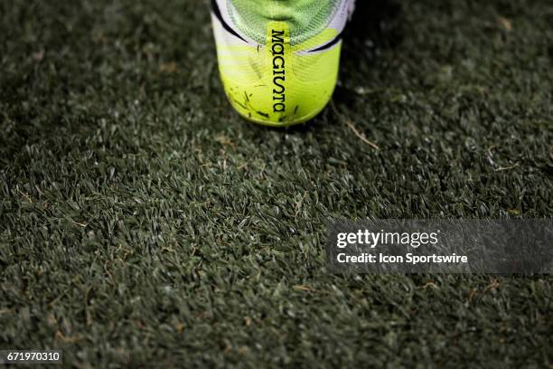 Tsubasa Endoh of Toronto FC wears Nike Magista on the sideline at an MLS Soccer regular season game between Toronto FC and Chicago Fire on April 21...