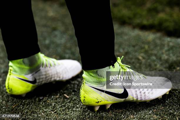 Tsubasa Endoh of Toronto FC wears Nike Magista on the sideline at an MLS Soccer regular season game between Toronto FC and Chicago Fire on April 21...