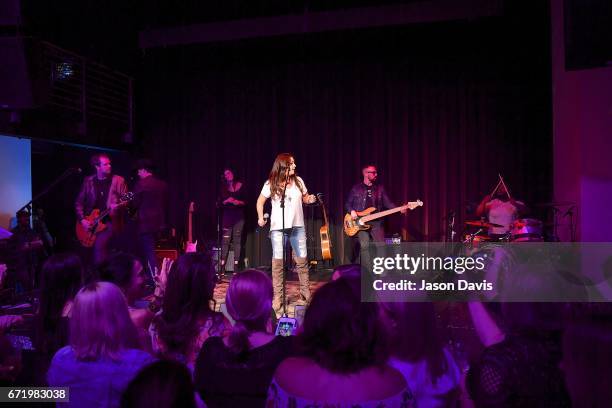 Recording Artist Gretchen Wilson performs during a private concert for Pediatric Cancer research on April 22, 2017 in Nashville, Tennessee.