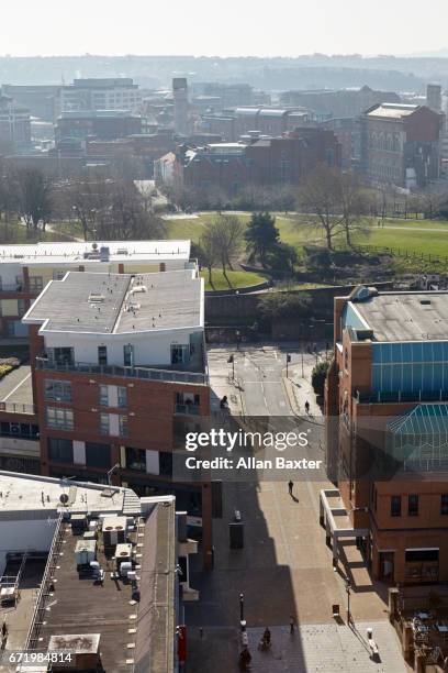 elevated skyline of bristol in west england - bristol skyline stock pictures, royalty-free photos & images
