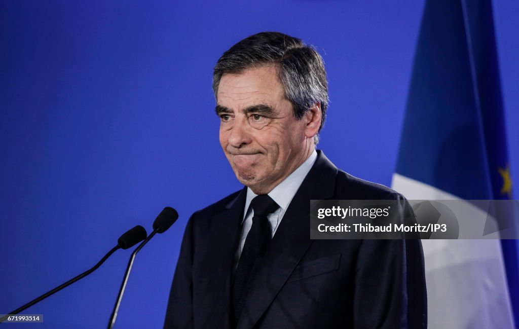 Presidential Candidate Francois Fillon Hosts A Meeting In Paris