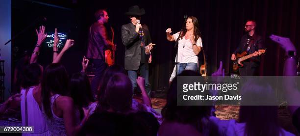 Recording Artists Gretchen Wilson and John Rich of Big & Rich during a private concert for Pediatric Cancer research on April 22, 2017 in Nashville,...