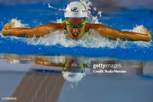 Beatriz Borges Carneiro of Brazil competes in the Women's 200m Medley on day 03 of the 2017 Loterias Caixa Swimming Open Championship - Day 3 at...