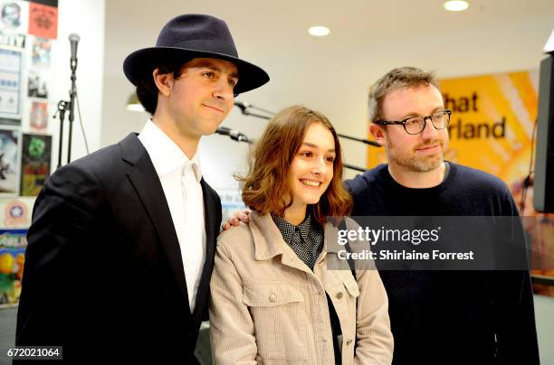 Paul Smith and Duncan Lloyd of Maximo Park perform live, meet fans and sign copies of their new album 'Risk to Exist' on April 23, 2017 in...