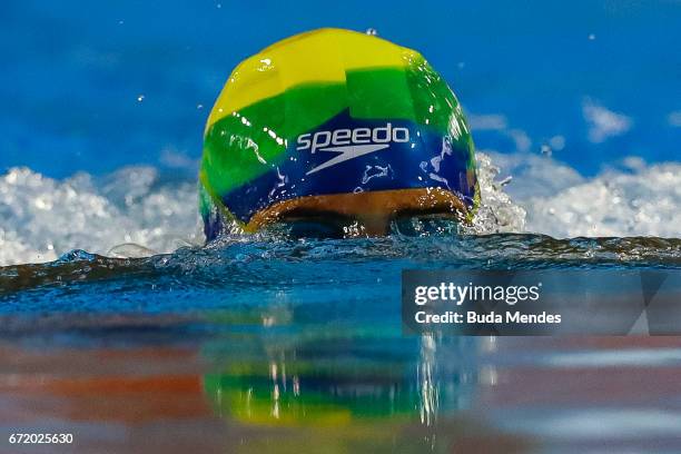 Wesley Silverio dos Santos of Brazil competes in the Men's 200m Medley on day 03 of the 2017 Loterias Caixa Swimming Open Championship - Day 3 at...