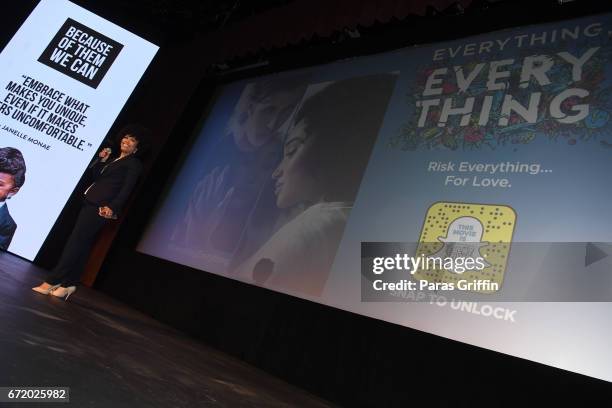 Eunique Jones speaks onstage at "Everything, Everything" Screening & Brunch at SCADShow on April 23, 2017 in Atlanta, Georgia.