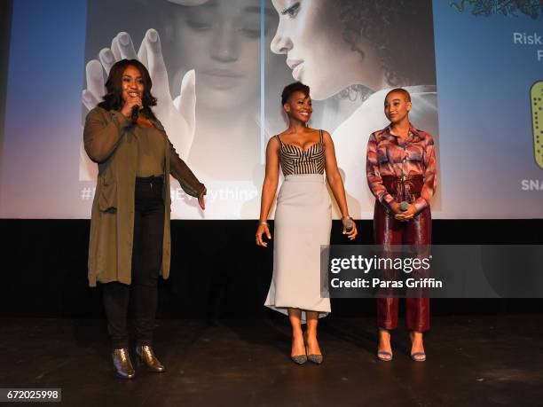 Director Stella Meghie, actress Anika Noni Rose, and actress Amandla Stenberg attend "Everything, Everything" Screening & Brunch at SCADShow on April...