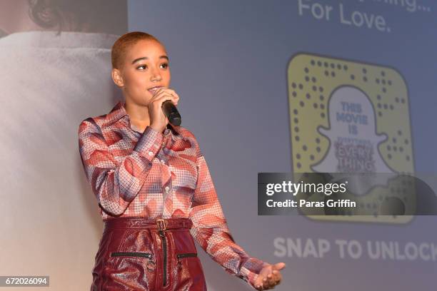 Actress Amandla Stenberg attends "Everything, Everything" Screening & Brunch at SCADShow on April 23, 2017 in Atlanta, Georgia.