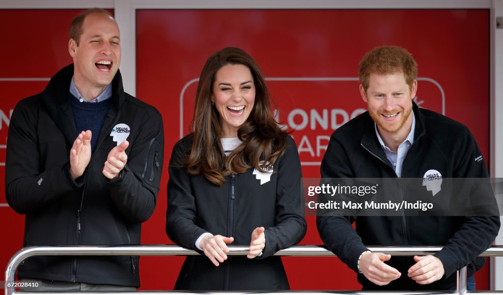The Duke & Duchess Of Cambridge And Prince Harry Attend The Virgin Money London Marathon