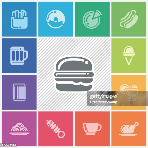 fast food icons - spaghetti sauce stock illustrations