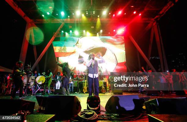 Ziggy Marley performs at Kaya Fest at Bayfront Park Amphitheater on April 22, 2017 in Miami, Florida.