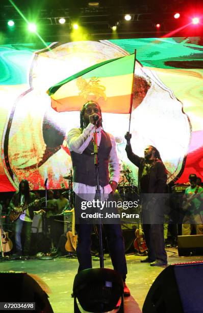 Ziggy Marley performs at Kaya Fest at Bayfront Park Amphitheater on April 22, 2017 in Miami, Florida.