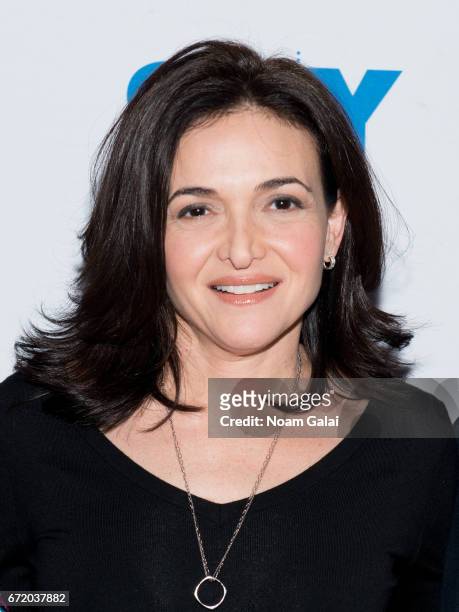 Chief Operating Officer of Facebook Sheryl Sandberg visits 92nd Street Y on April 23, 2017 in New York City.