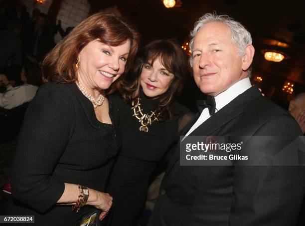 Marsha Mason, Stockard Channing and Victor Garber pose at the opening night of the new musical "Charlie and The Chocolate Factory" on Broadway at The...